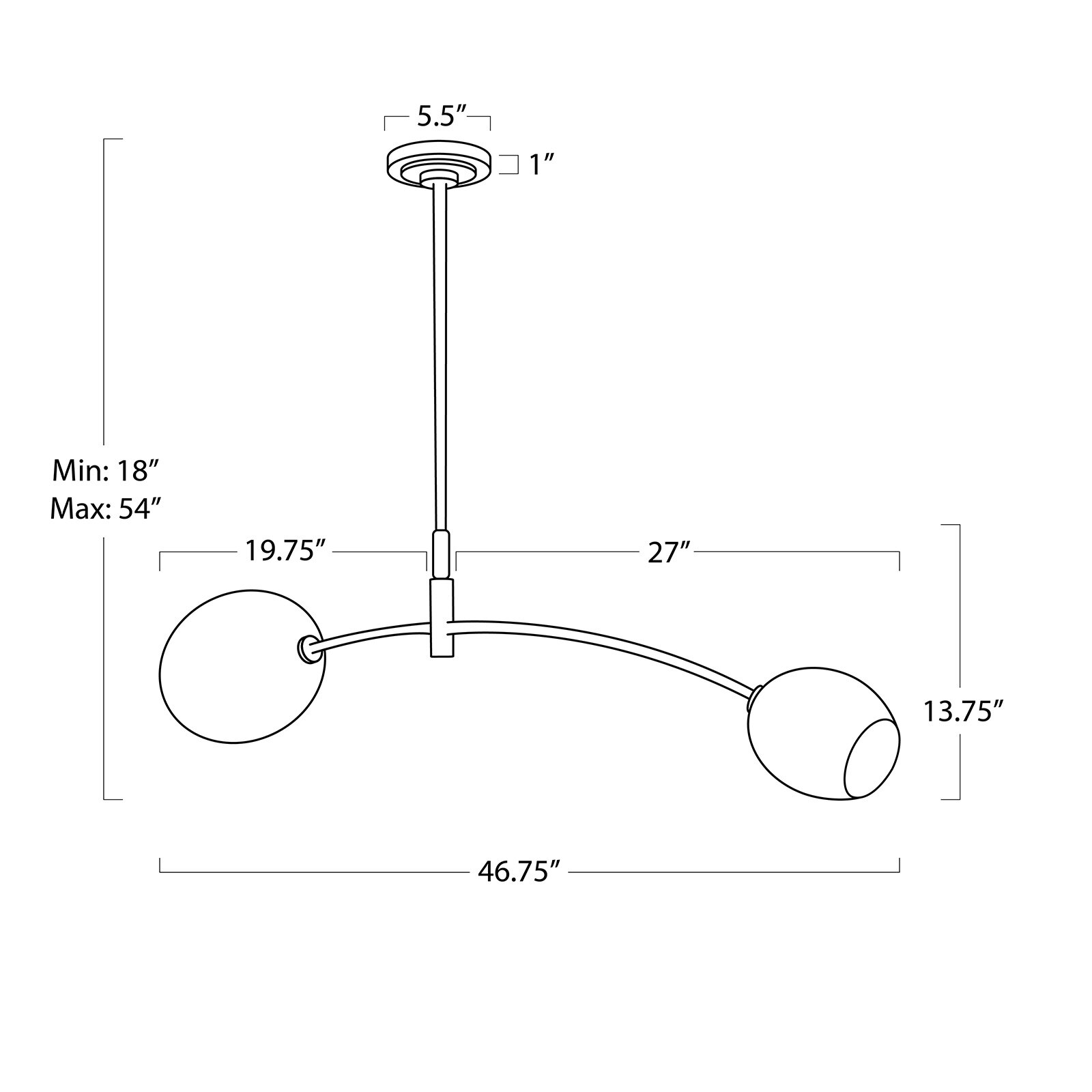 Artemis Brass & Alabaster Double Pendant | Regina Andrew Detroit